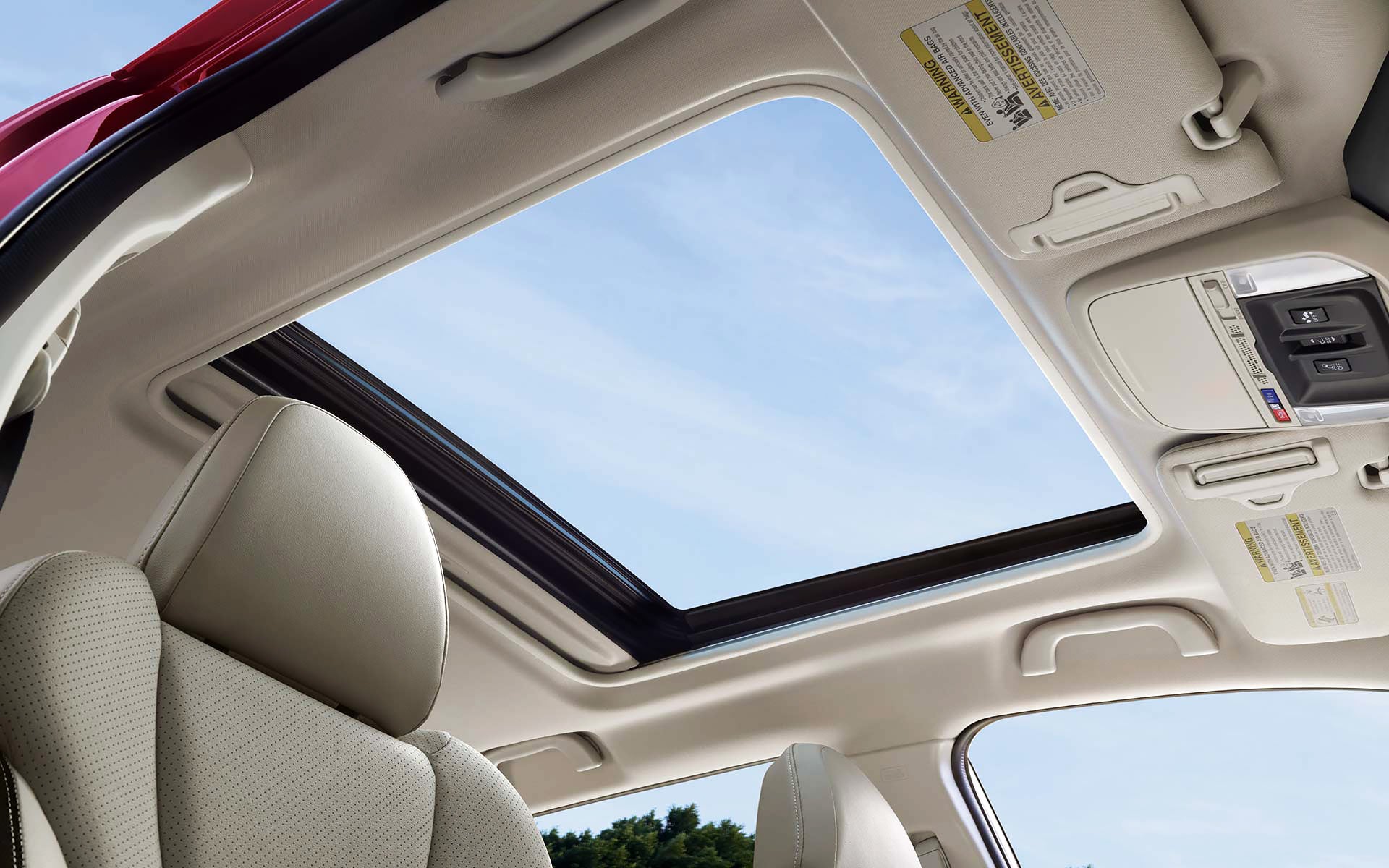 A view through the power sliding panoramic moonroof on the 2022 Forester Sport. | Zappone Subaru Norwich in Norwich NY