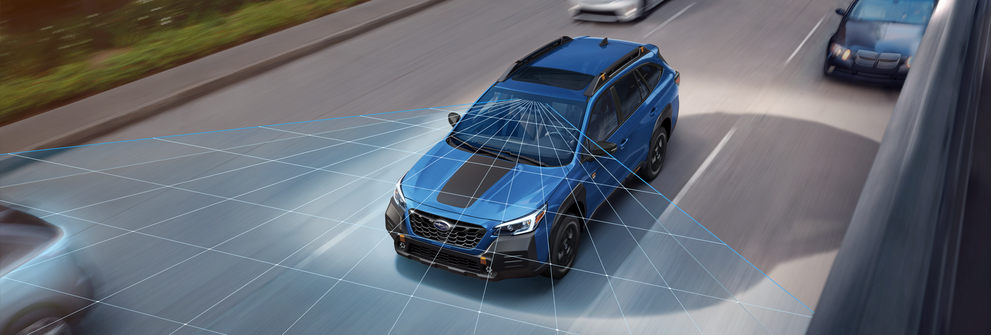 A photo illustration of the EyeSight Driver Assist Technology on the 2023 Outback Wilderness. | Zappone Subaru Norwich in Norwich NY