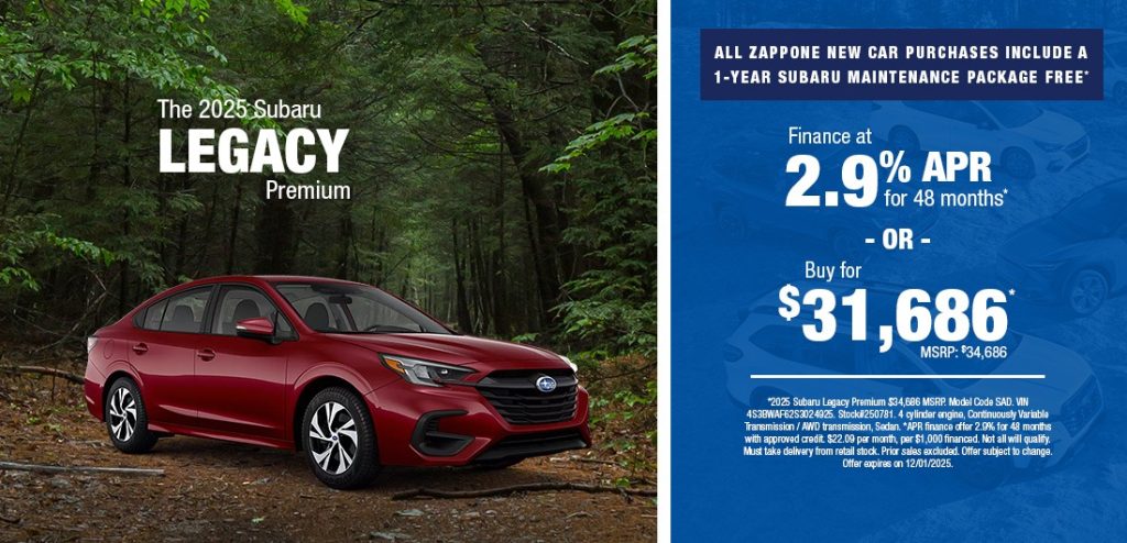 2025 Subaru Legacy Premium – Buy for $31,686 or Finance for 2.9% APR for 48 Months