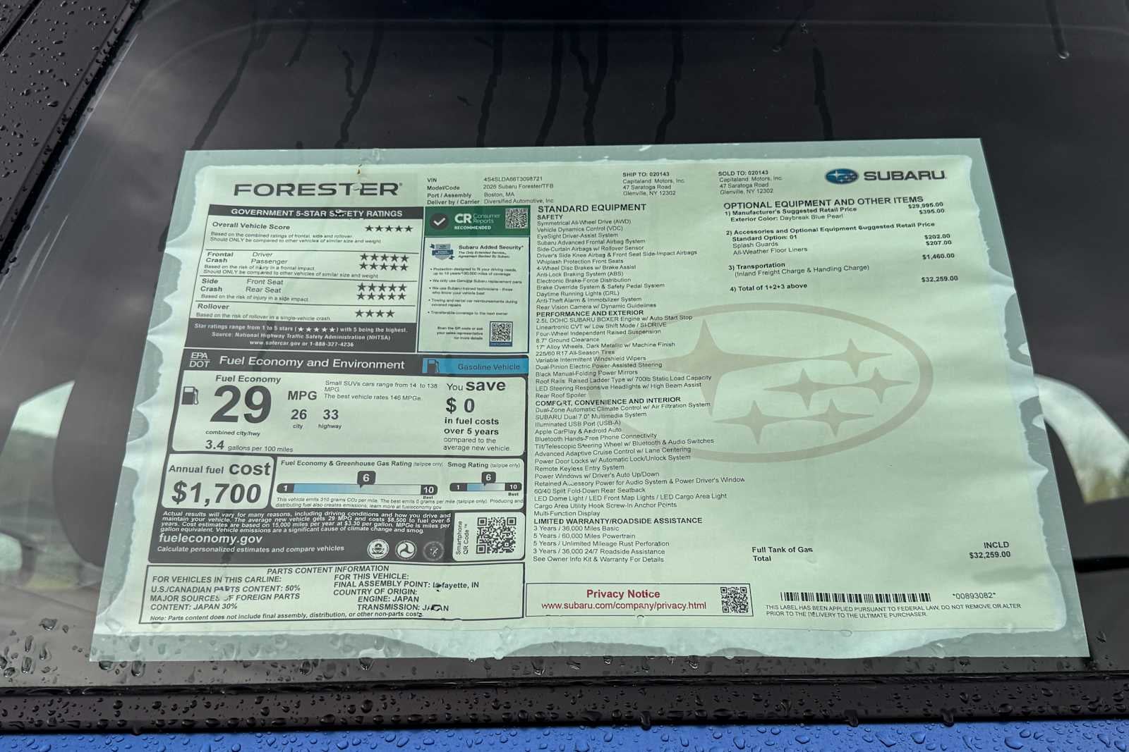 2026 Subaru FORESTER Standard Model