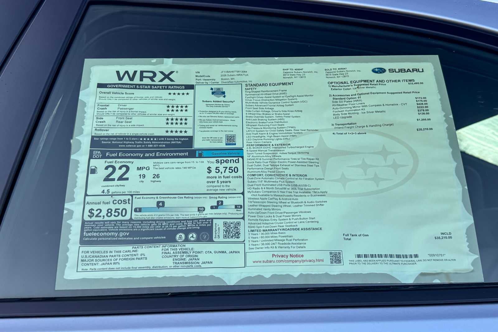 2026 Subaru WRX Base