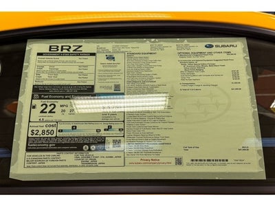 2026 Subaru BRZ Series. Yellow